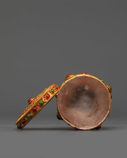 Side view Treasure Jewelry Box handcrafted by Nepalese master artisans