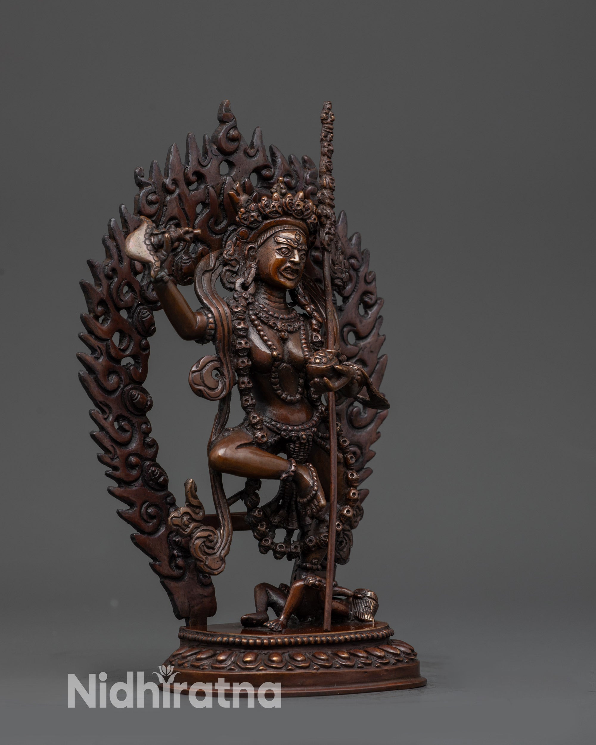 handcrafted copper meditation statue