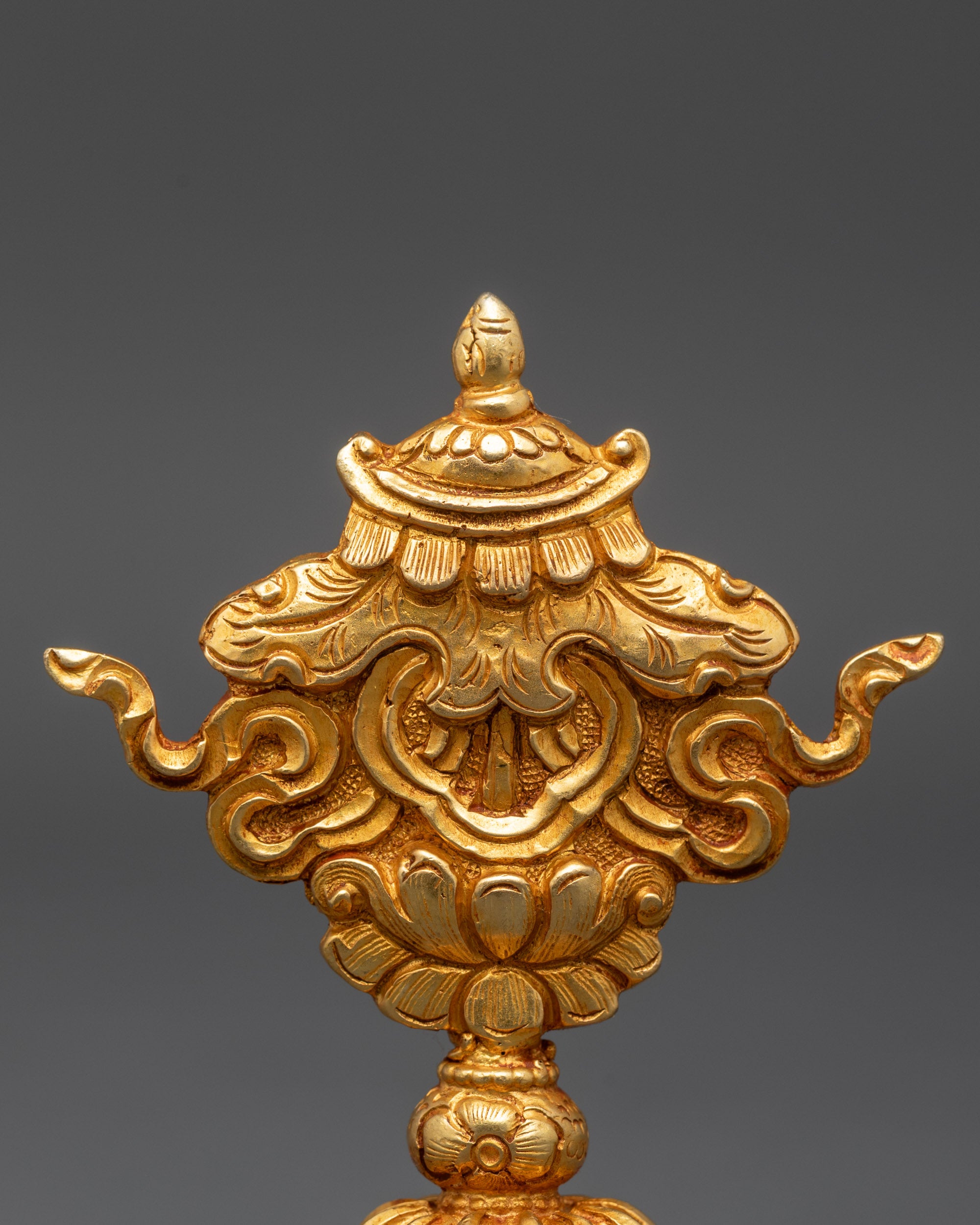 Side view of Golden Fish symbol from the Tibetan Buddhist Ashtamangala set