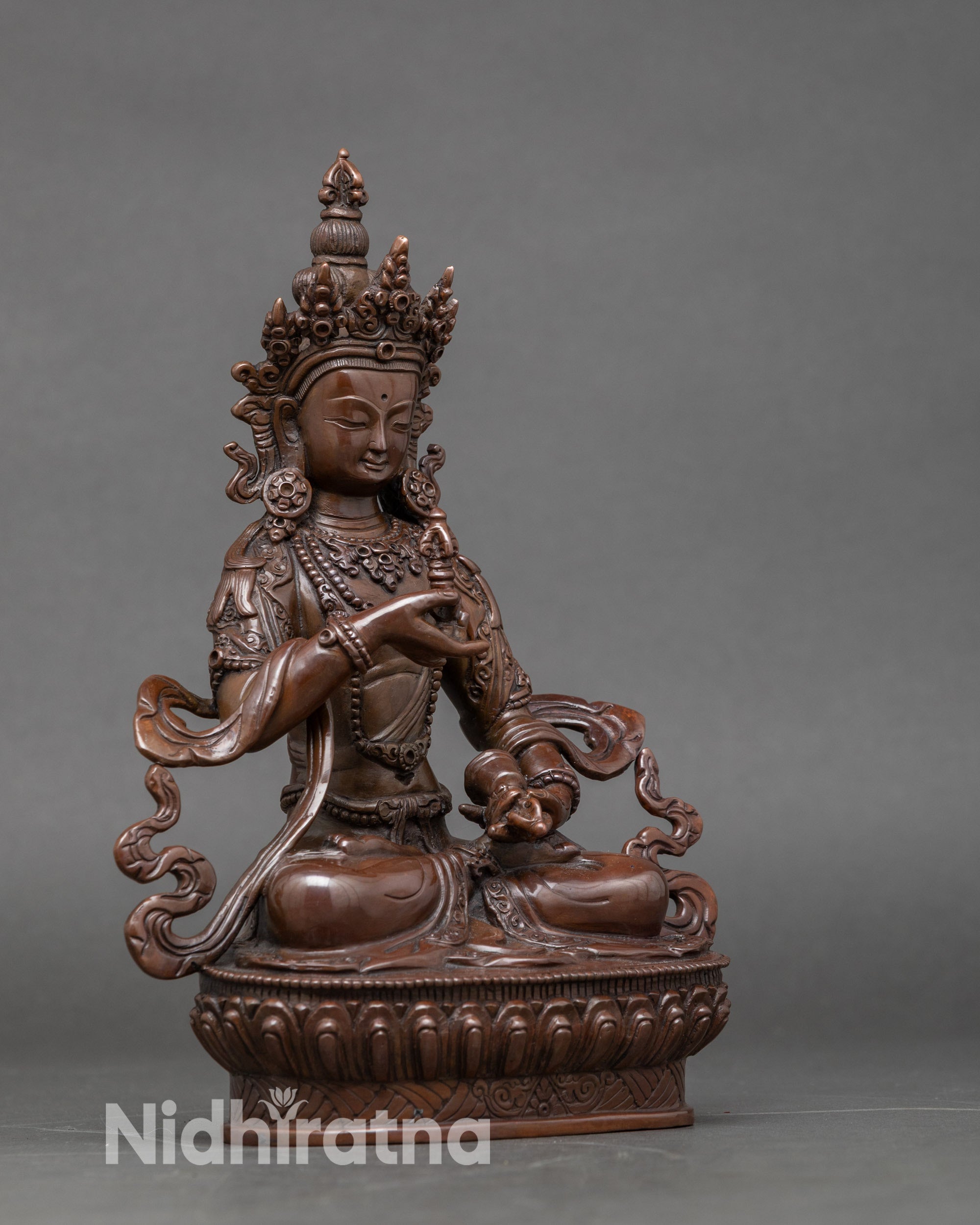 Side view of Himalayan Dorje Sattva statue for meditation and tantric altar practice