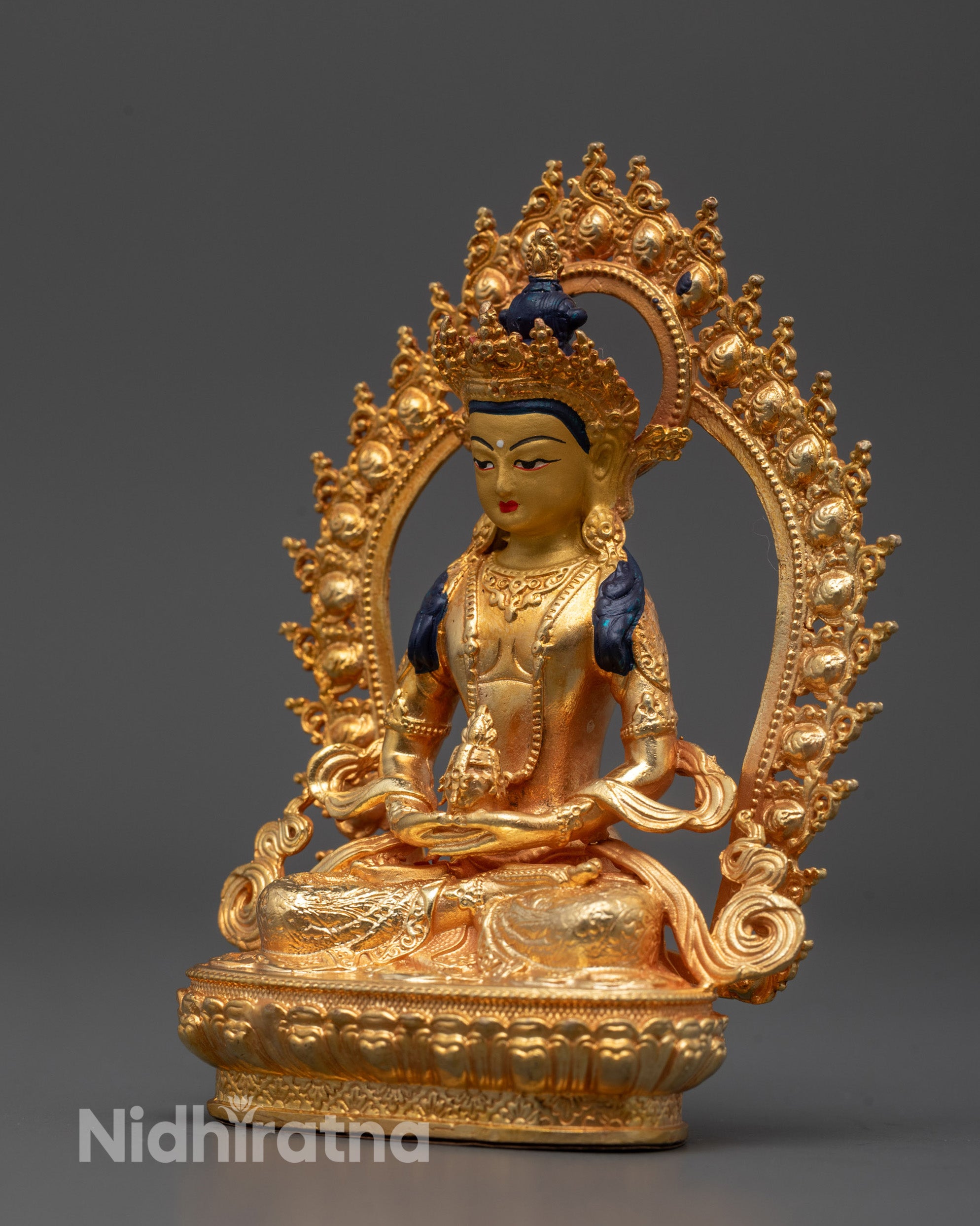 Side view of Hollow chamber inside the Amitayus Buddha statue for consecration