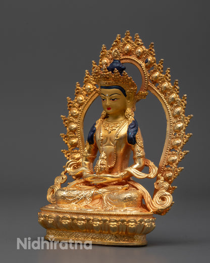 Side view of Hollow chamber inside the Amitayus Buddha statue for consecration