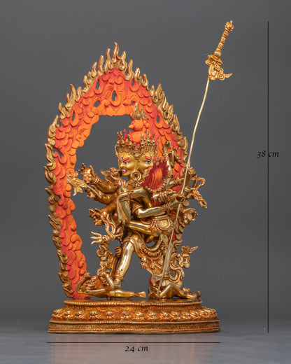 Side view of Kalachakra with consort and detailed deity craftsmanship
