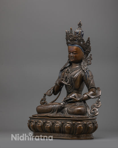 Side view of Traditional Tibetan Vajrasattva Buddha Statue for Spiritual Renewal