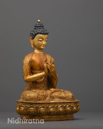 Side view of Vairocana Buddha Seated on Double Lotus Base 