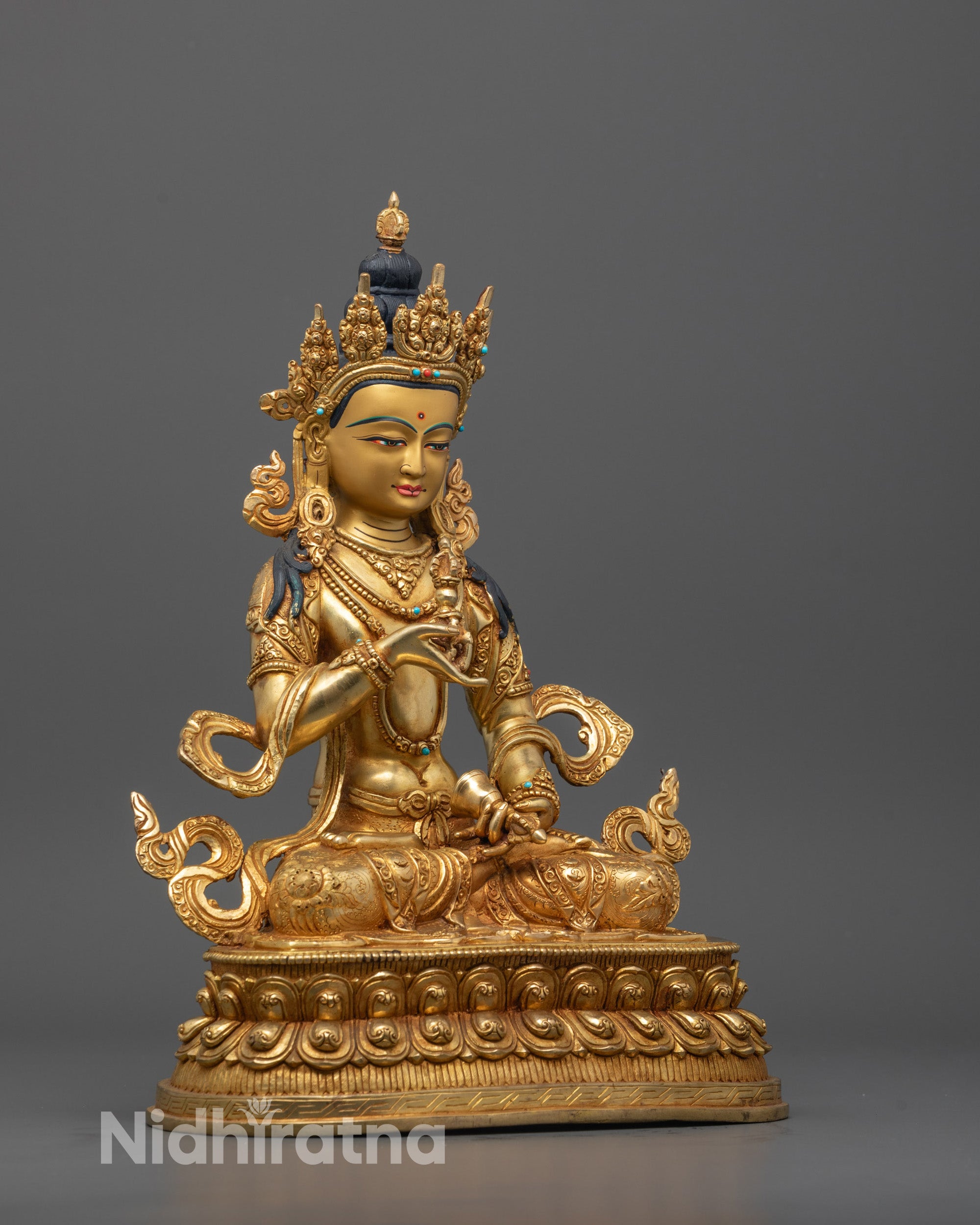 Side view of Vajrasattva Statue crafted using lost-wax method