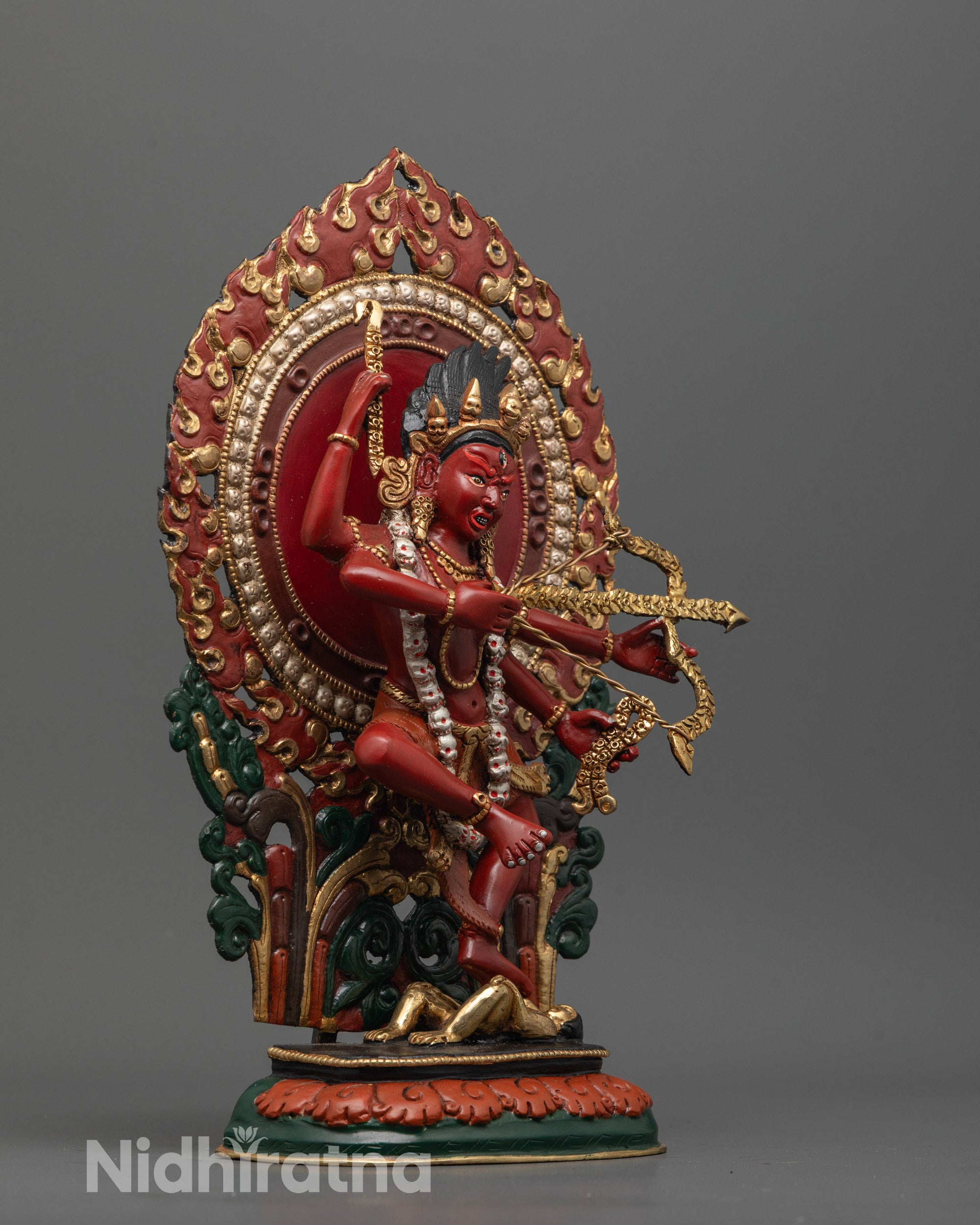 Side view of Wrathful Kurukulla Standing on Lotus Seat