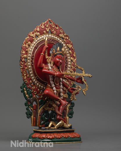 Side view of Wrathful Kurukulla Standing on Lotus Seat