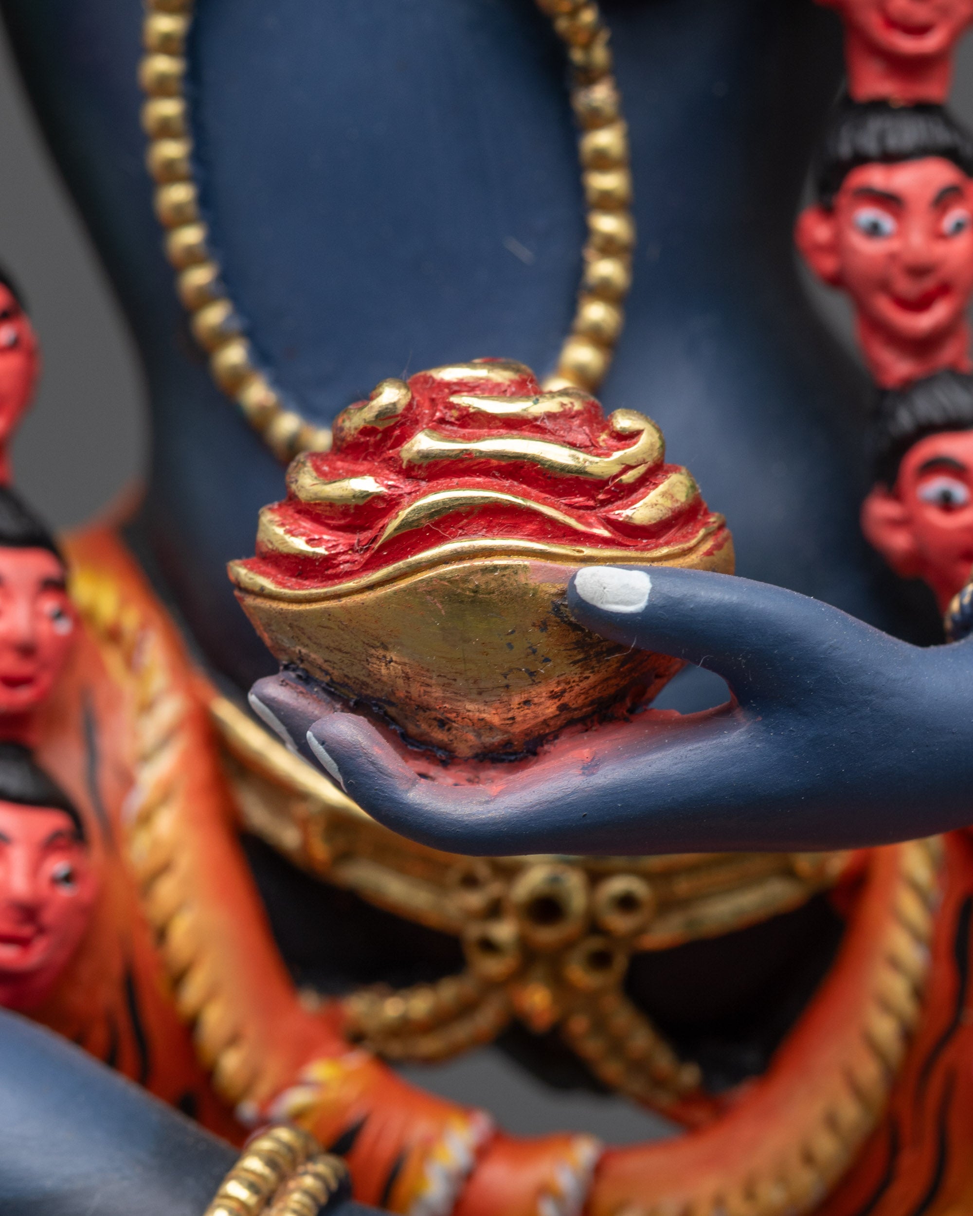 Wrathful Lion-Faced Simha Mukha Statue | Tibetan Buddhist Artwork