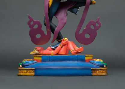 Standing Simhamukha Statue | Handpainted Copper Idol