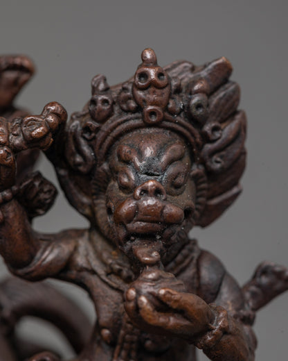 Palden Lhamo Statue | Oxidized Copper Sculpture of Fierce Deity