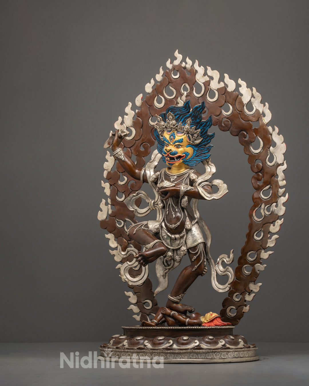 Hand-Carved Singha Mukha Statue | Wrathful Lion-Faced Dakini