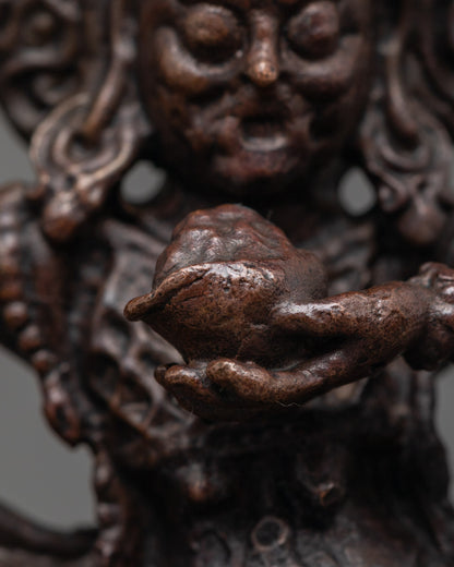 Palden Lhamo Statue | Oxidized Copper Sculpture of Fierce Deity