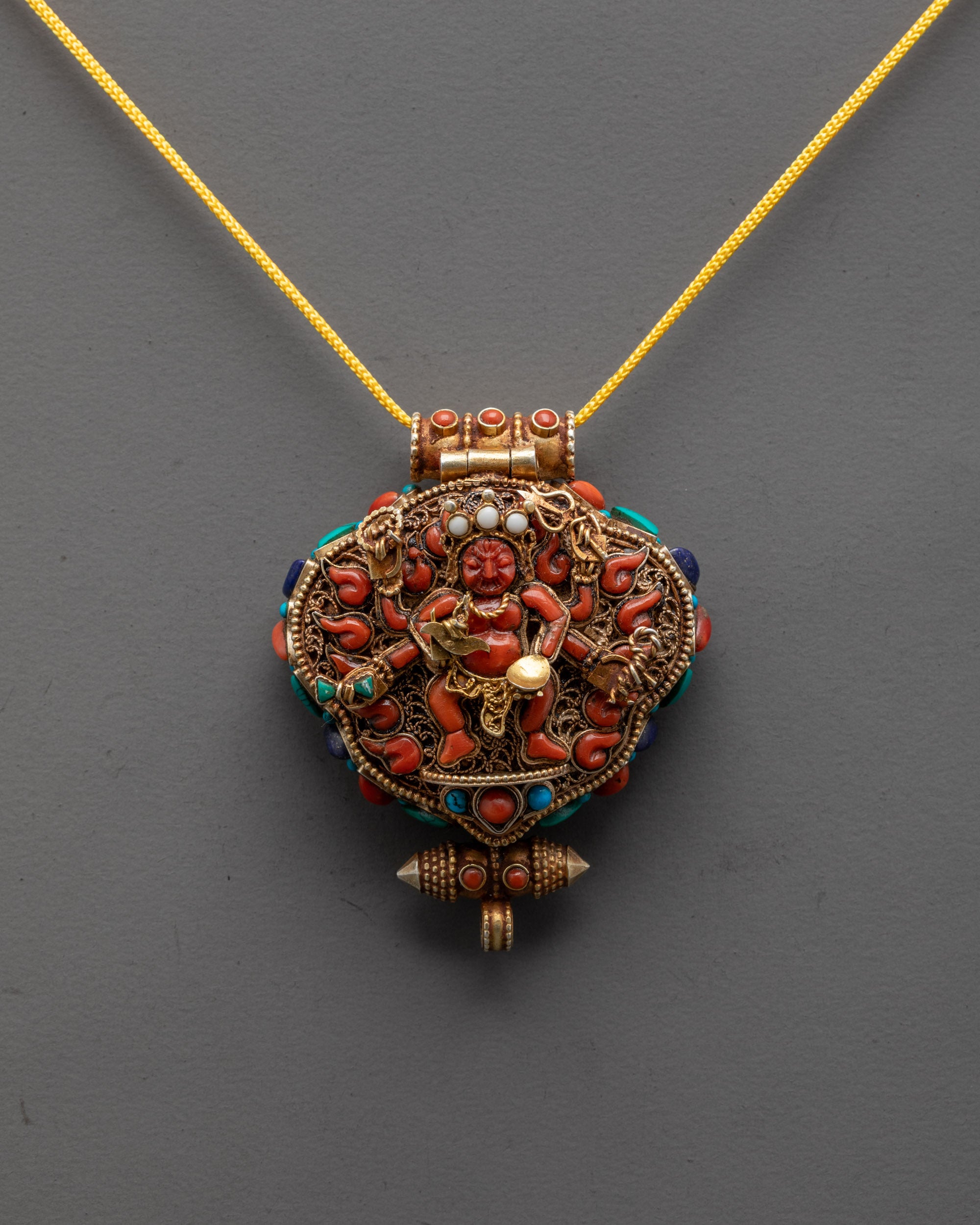 Six-Armed Mahakala Pendant | Handmade Nepalese Protection Jewelry