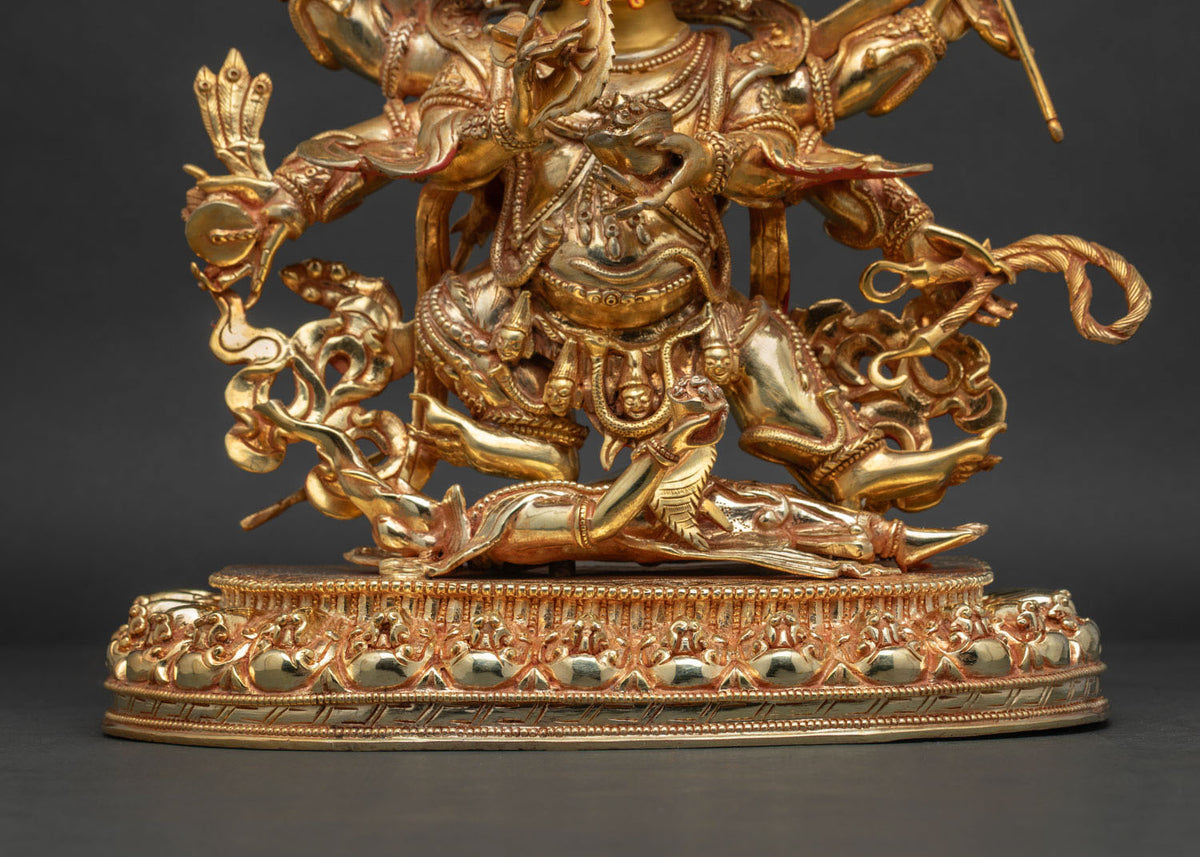 Premium Gonpo Chagdrukpa Statue | Six-armed Dharma Protector Deity