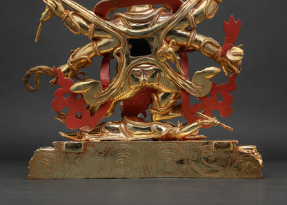 Premium Gonpo Chagdrukpa Statue | Six-armed Dharma Protector Deity