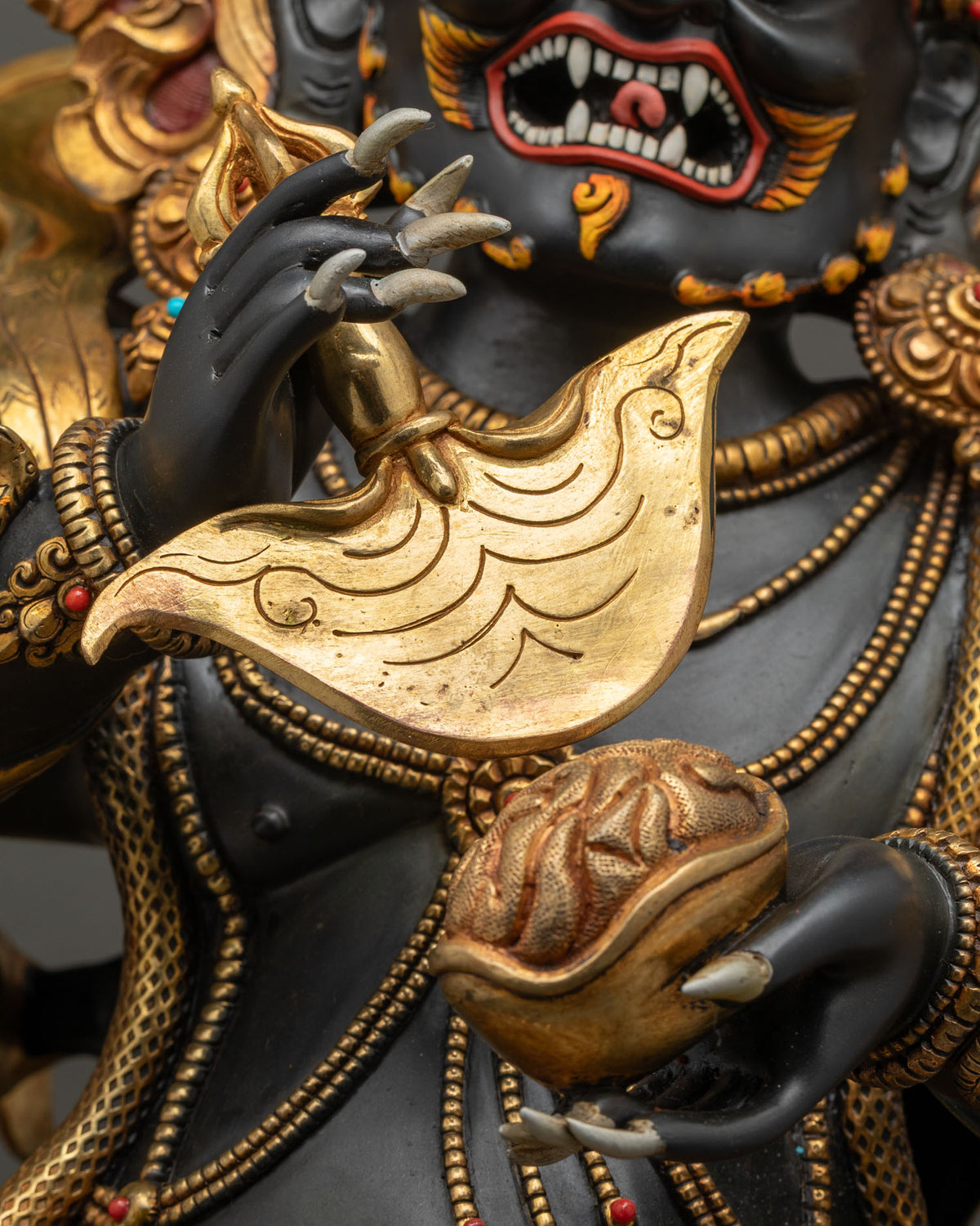 Six-armed Black Mahakala Statue | Wrathful Warrior of Dharma