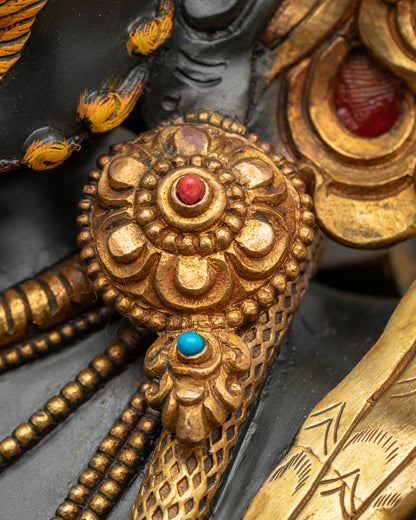 Six-armed Black Mahakala Statue | Wrathful Warrior of Dharma