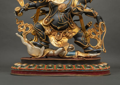 Six-armed Black Mahakala Statue | Wrathful Warrior of Dharma