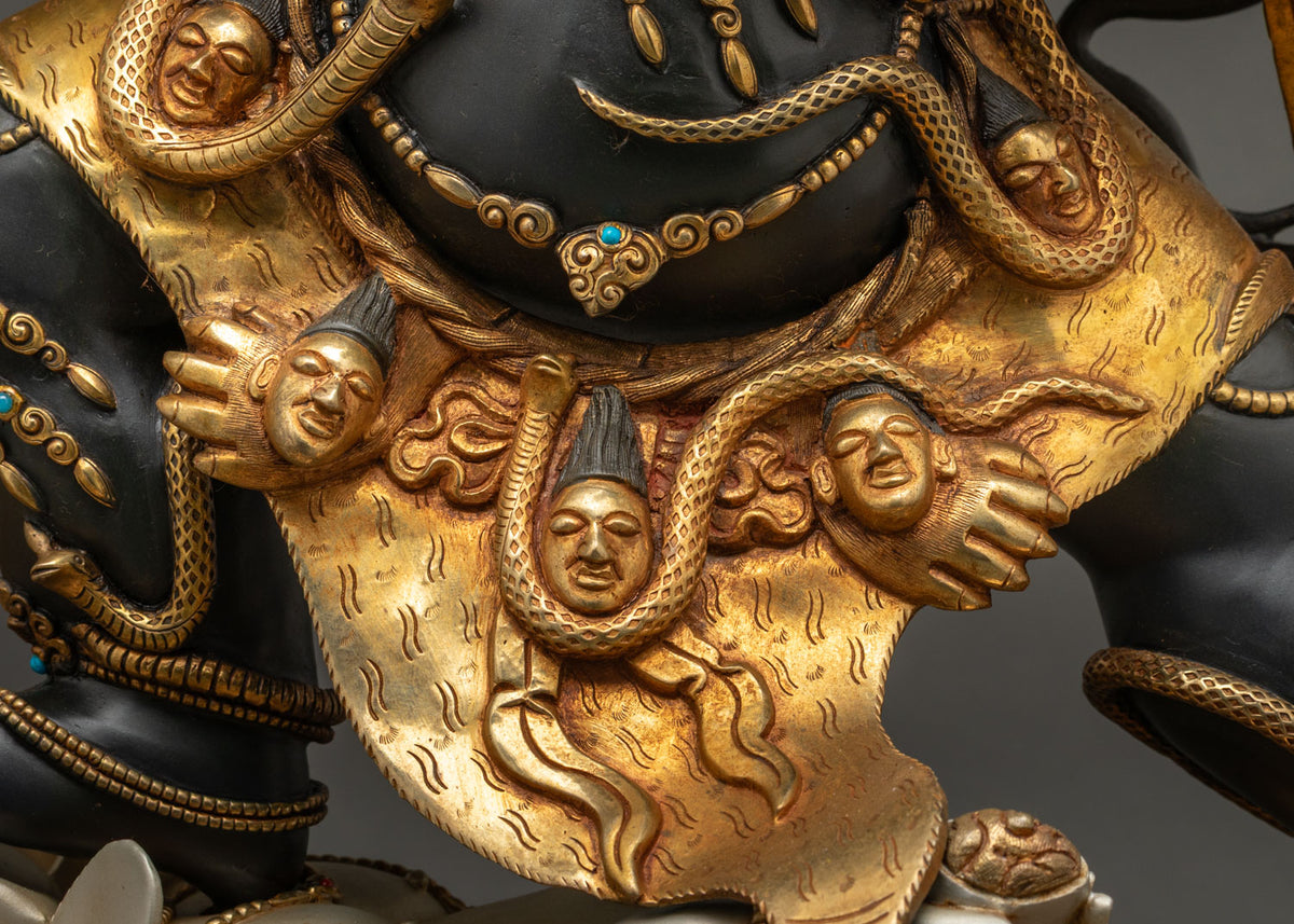 Six-armed Black Mahakala Statue | Wrathful Warrior of Dharma