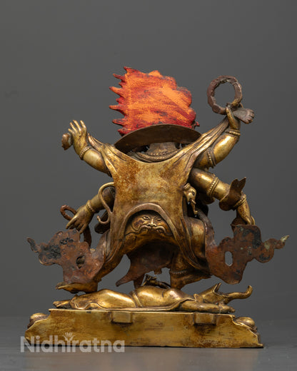 6 Armed Mahakala Statue | Handcrafted Himalayan Buddhist Art