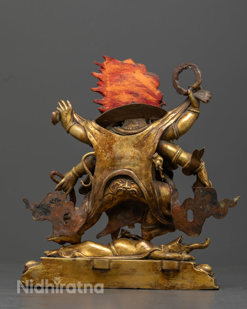 6 Armed Mahakala Statue | Handcrafted Himalayan Buddhist Art