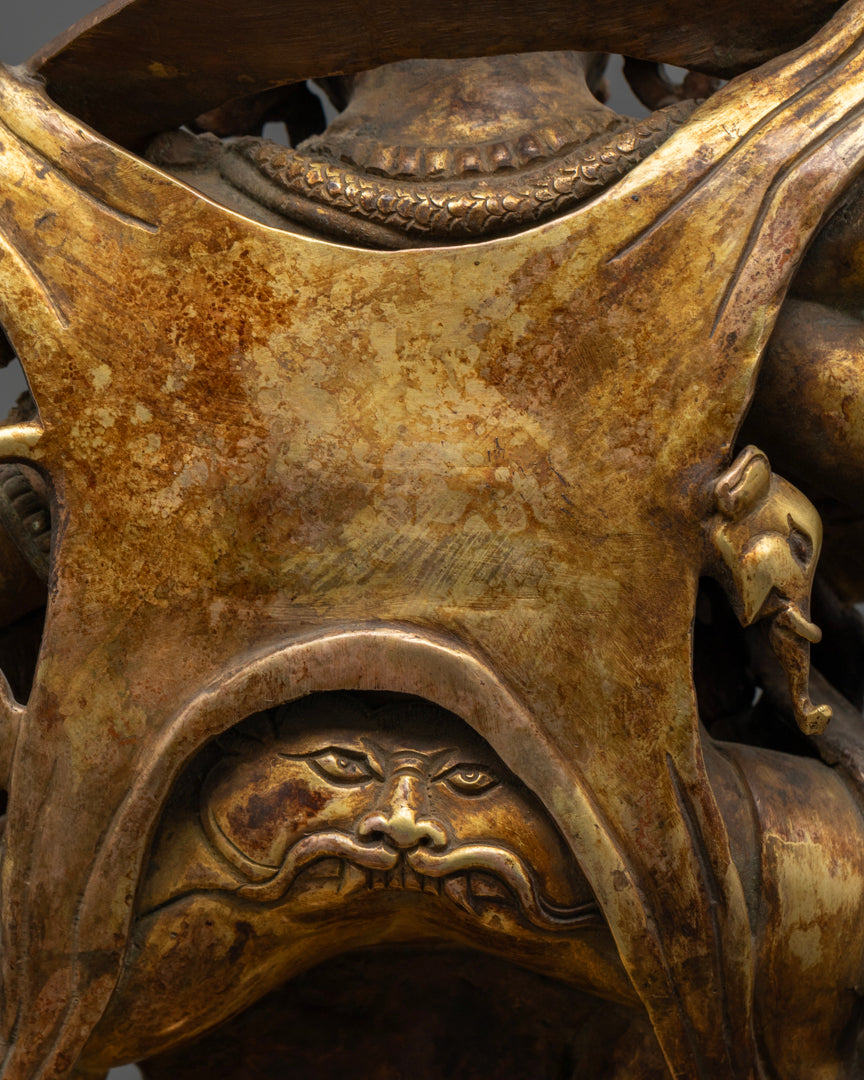 6 Armed Mahakala Statue | Handcrafted Himalayan Buddhist Art