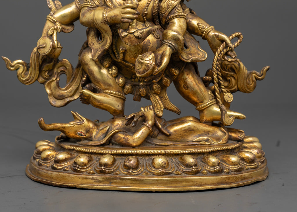 6 Armed Mahakala Statue | Handcrafted Himalayan Buddhist Art