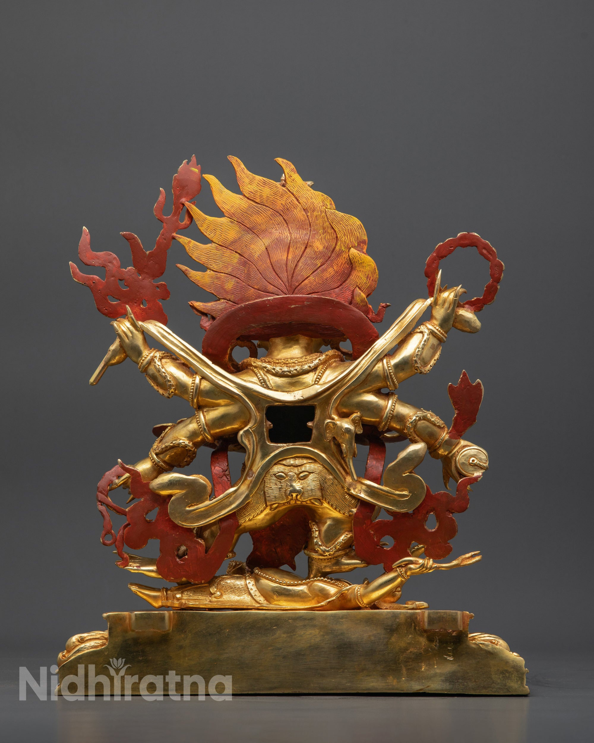 Wrathful Six-Armed Mahakala Statue | Nepalese Artisan Buddhist Artwork
