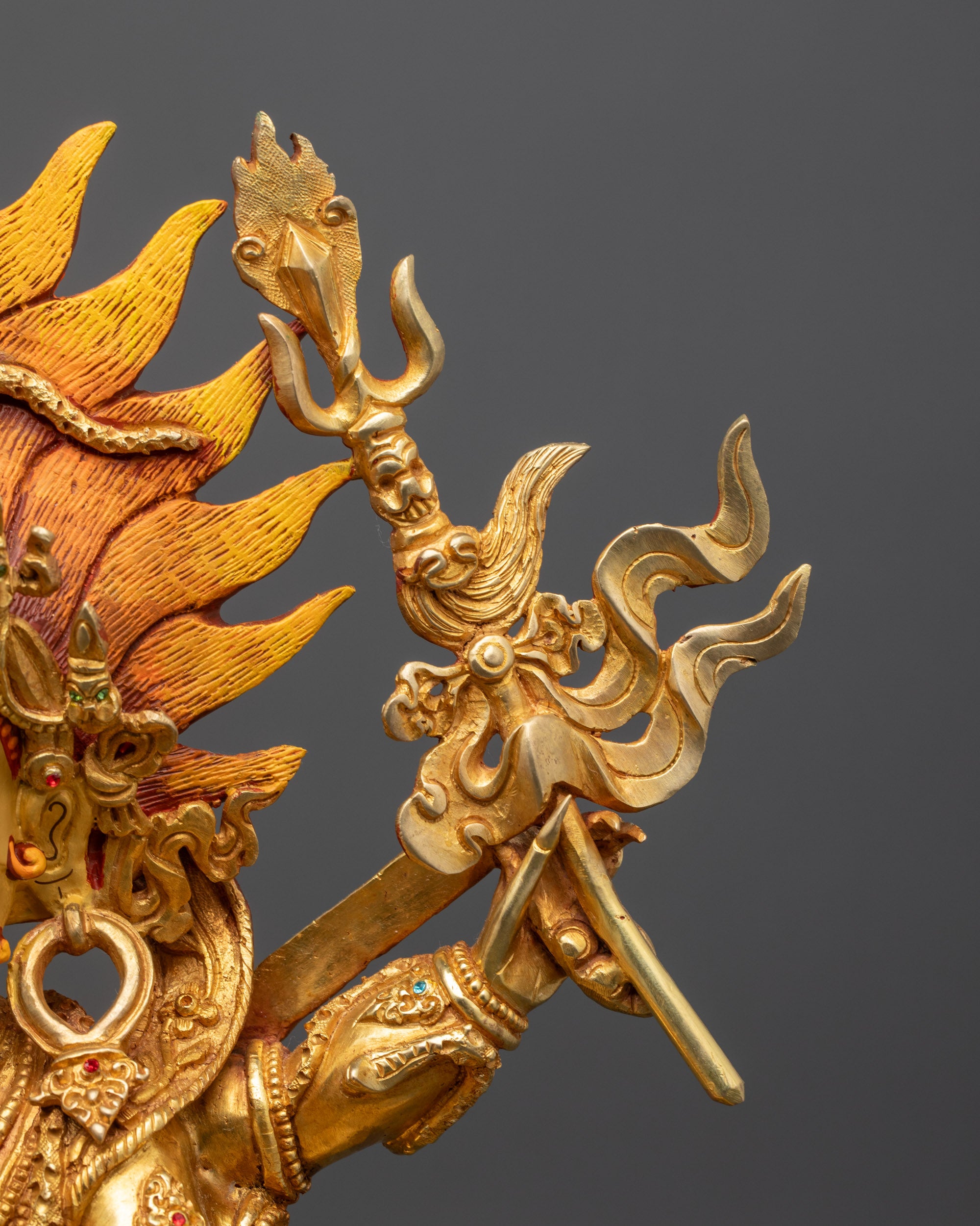 Wrathful Six-Armed Mahakala Statue | Nepalese Artisan Buddhist Artwork