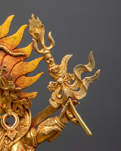 Wrathful Six-Armed Mahakala Statue | Nepalese Artisan Buddhist Artwork
