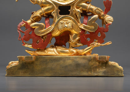 Wrathful Six-Armed Mahakala Statue | Nepalese Artisan Buddhist Artwork