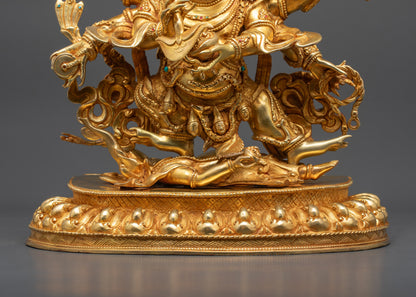 Wrathful Six-Armed Mahakala Statue | Nepalese Artisan Buddhist Artwork