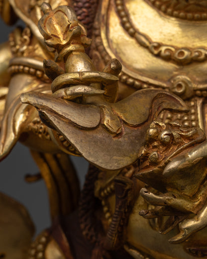 Nepalese Six-Armed Mahakala Statue | Dharma Protector Sculpture