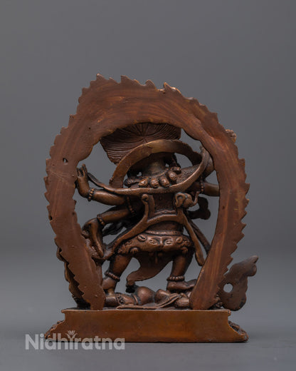Machine Made Oxidized  Mahakala | Six-Armed Wrathful Deity