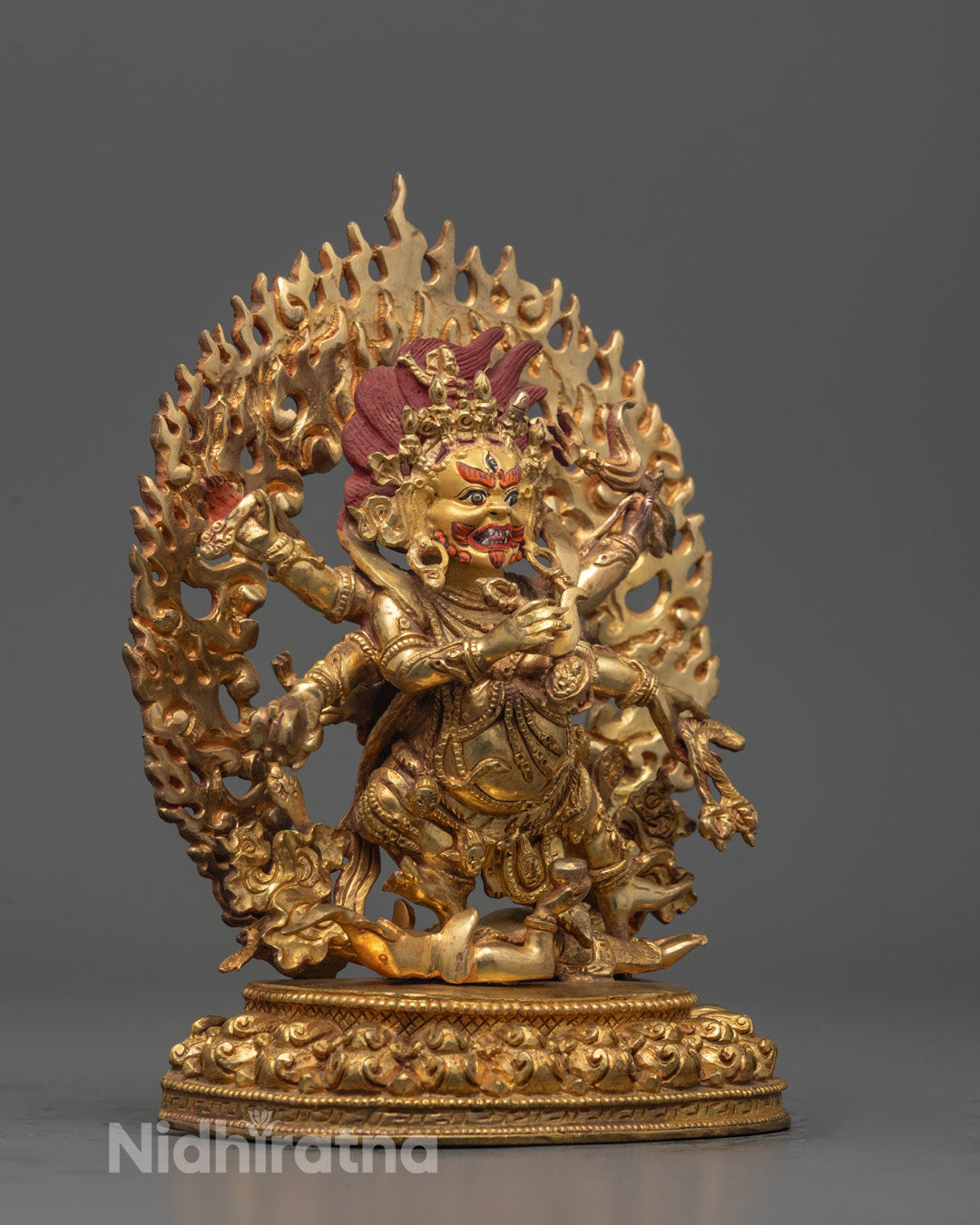 Six Armed Mahakala Statue | Traditional Tibetan Art