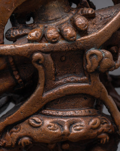 Machine Made Oxidized  Mahakala | Six-Armed Wrathful Deity