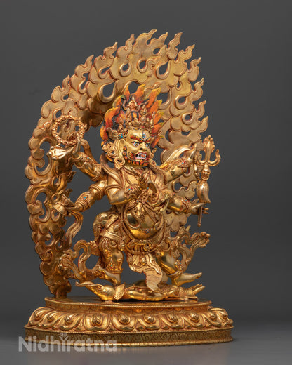 Handmade Six-Armed Mahakala Statue