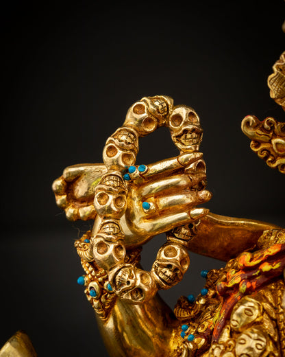 Six-Armed Mahakala | 24K Gold Fire-Gilded Copper Sculpture