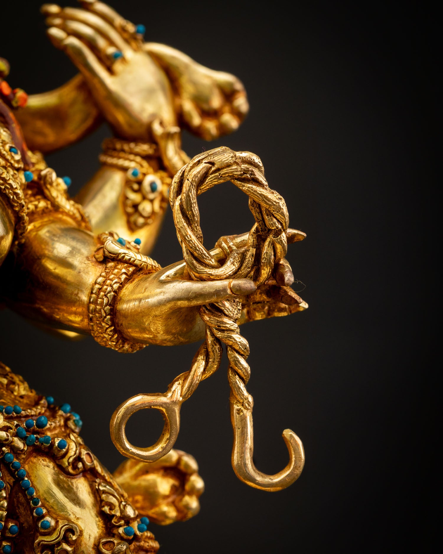 Six-Armed Mahakala | 24K Gold Fire-Gilded Copper Sculpture