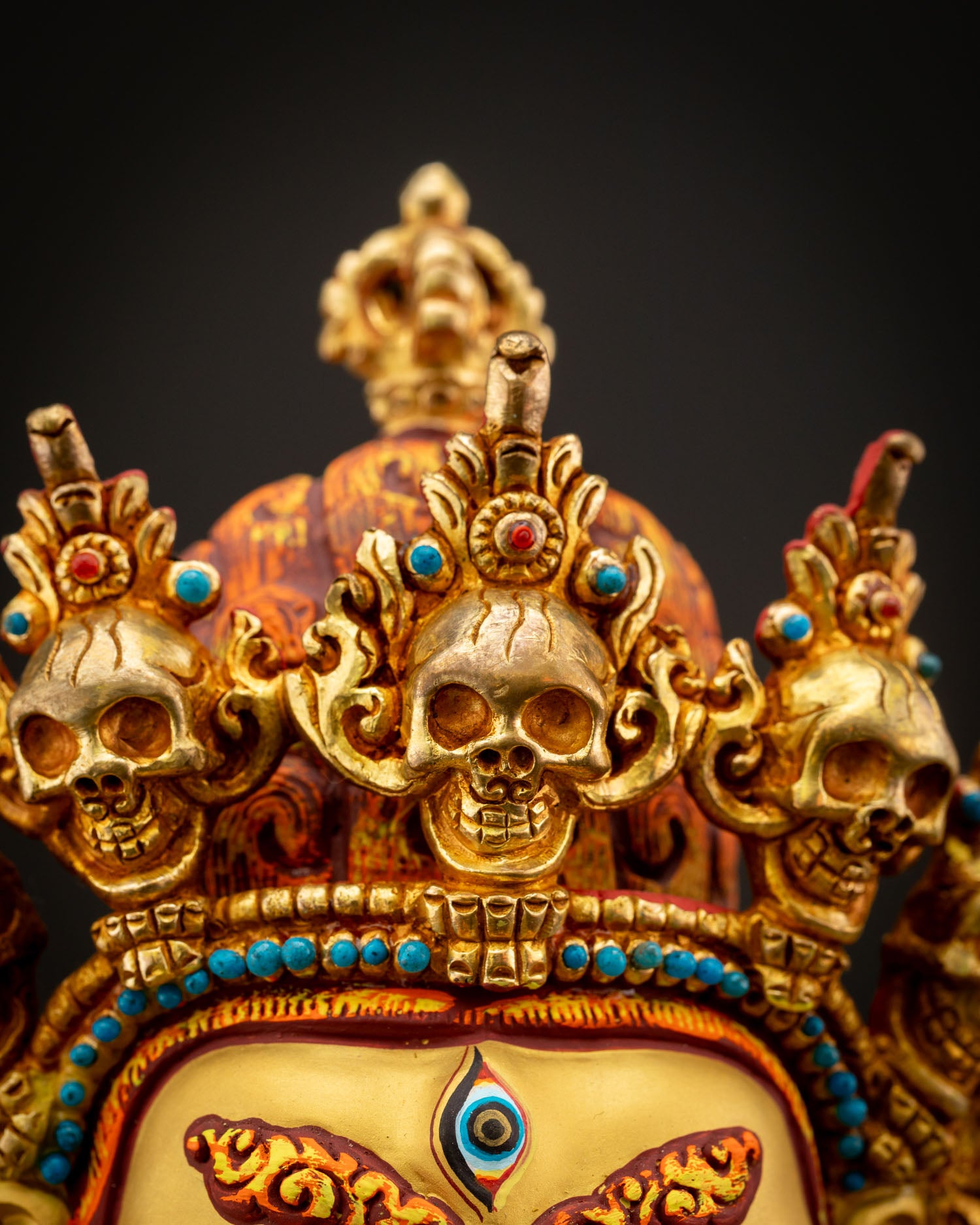 Six-Armed Mahakala | 24K Gold Fire-Gilded Copper Sculpture