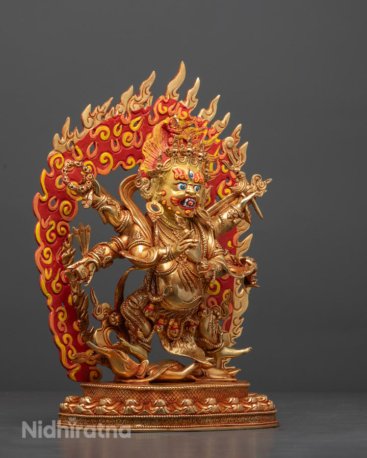 Six-Armed Mahakala Statue | Tibetan Protector Deity