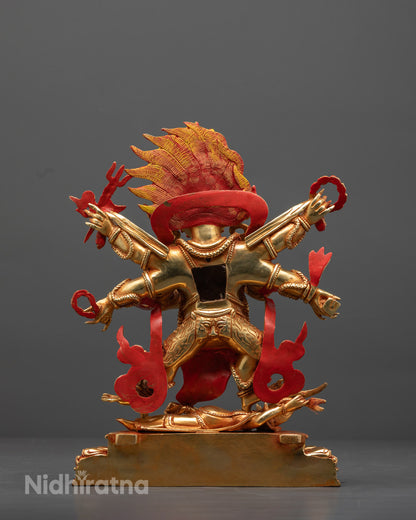 Six-Armed Mahakala Statue | Tibetan Protector Deity