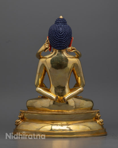 Samantabhadra Buddha Statue | Hand-Carved Gold Gilded Sculpture