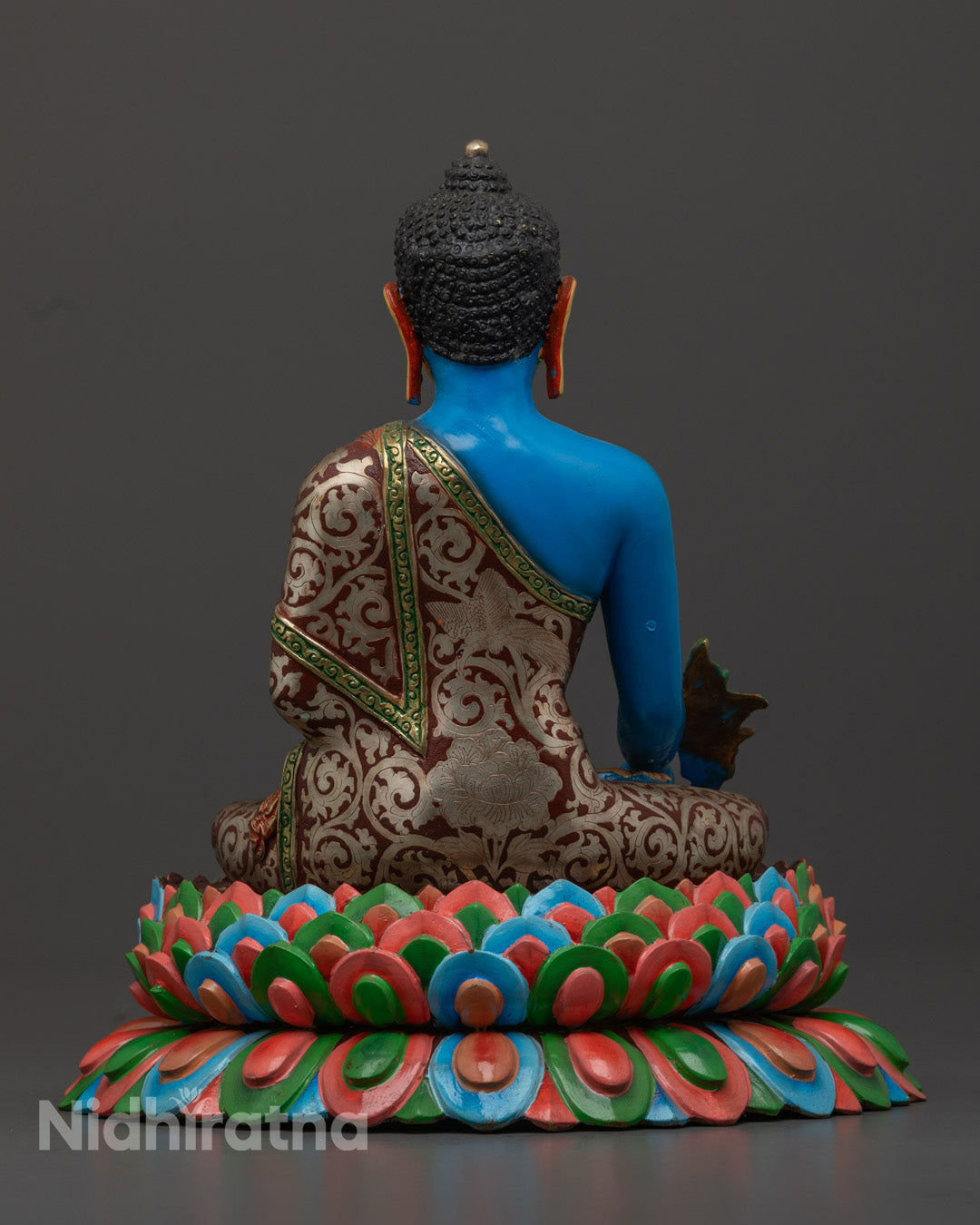 Spiritual Healing Medicine Buddha Statue made with Lost Wax technique, perfect for meditation and inner peace decor