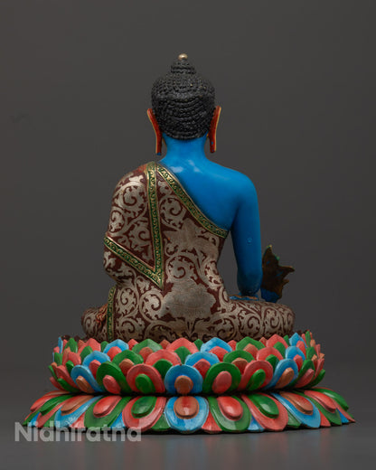 Spiritual Healing Medicine Buddha Statue made with Lost Wax technique, perfect for meditation and inner peace decor