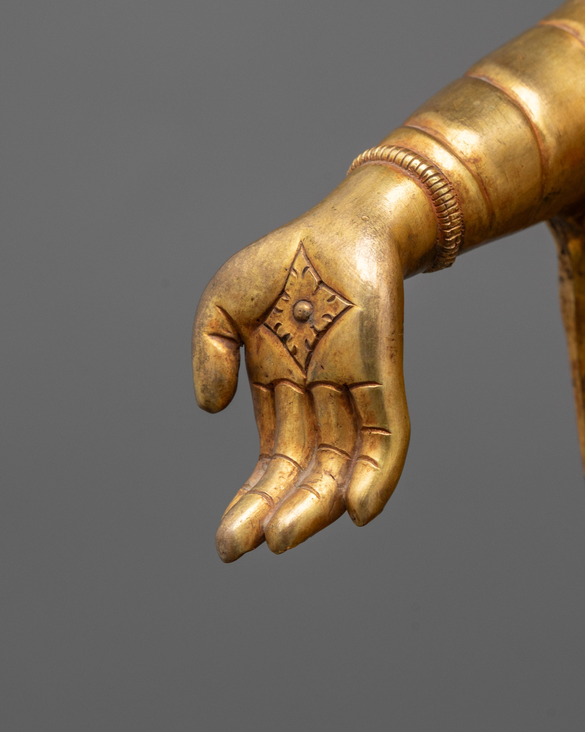 Standing Buddha Sculpture | 24k Gold-Plated Buddhist Art