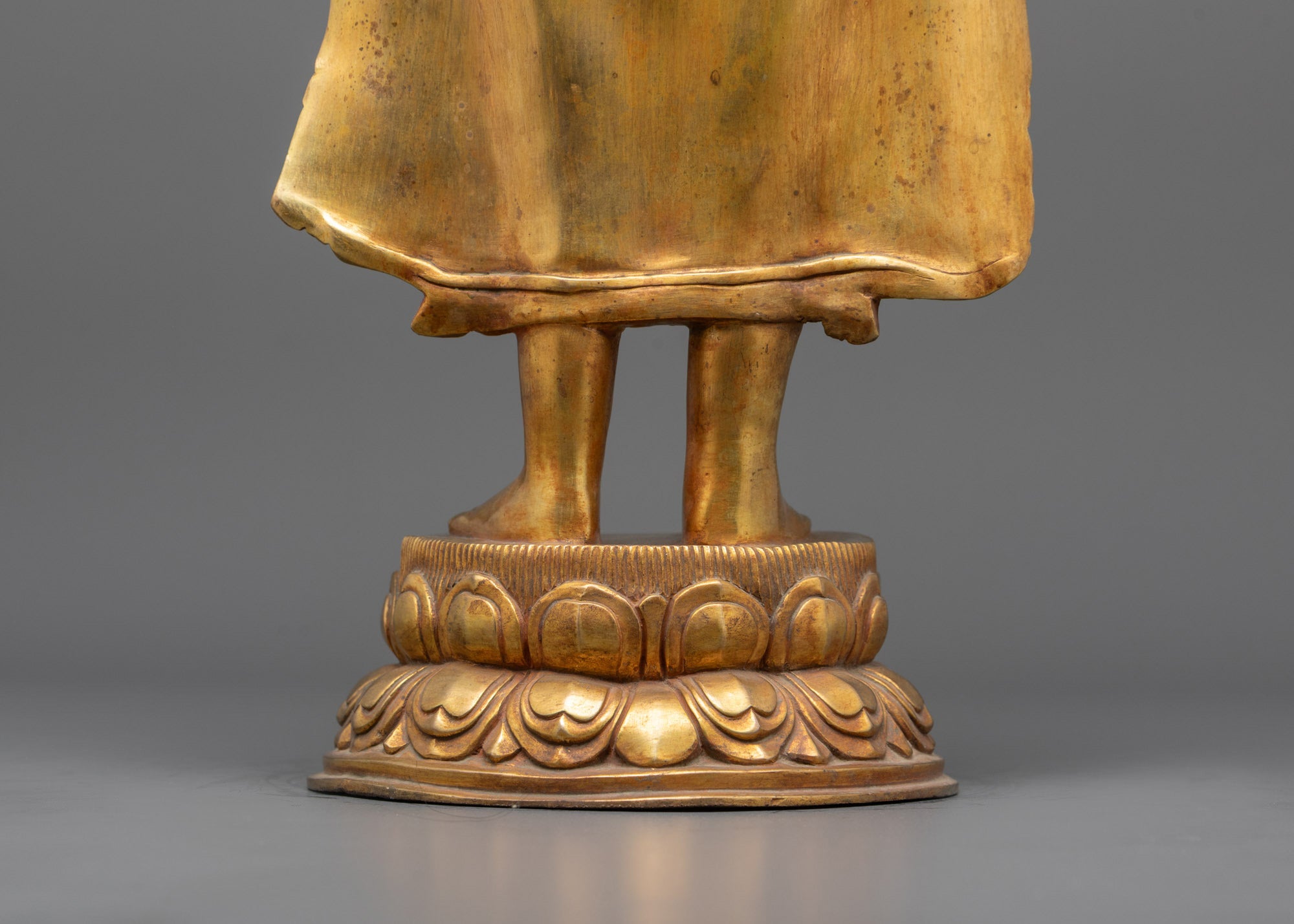 Standing Buddha Sculpture | 24k Gold-Plated Buddhist Art