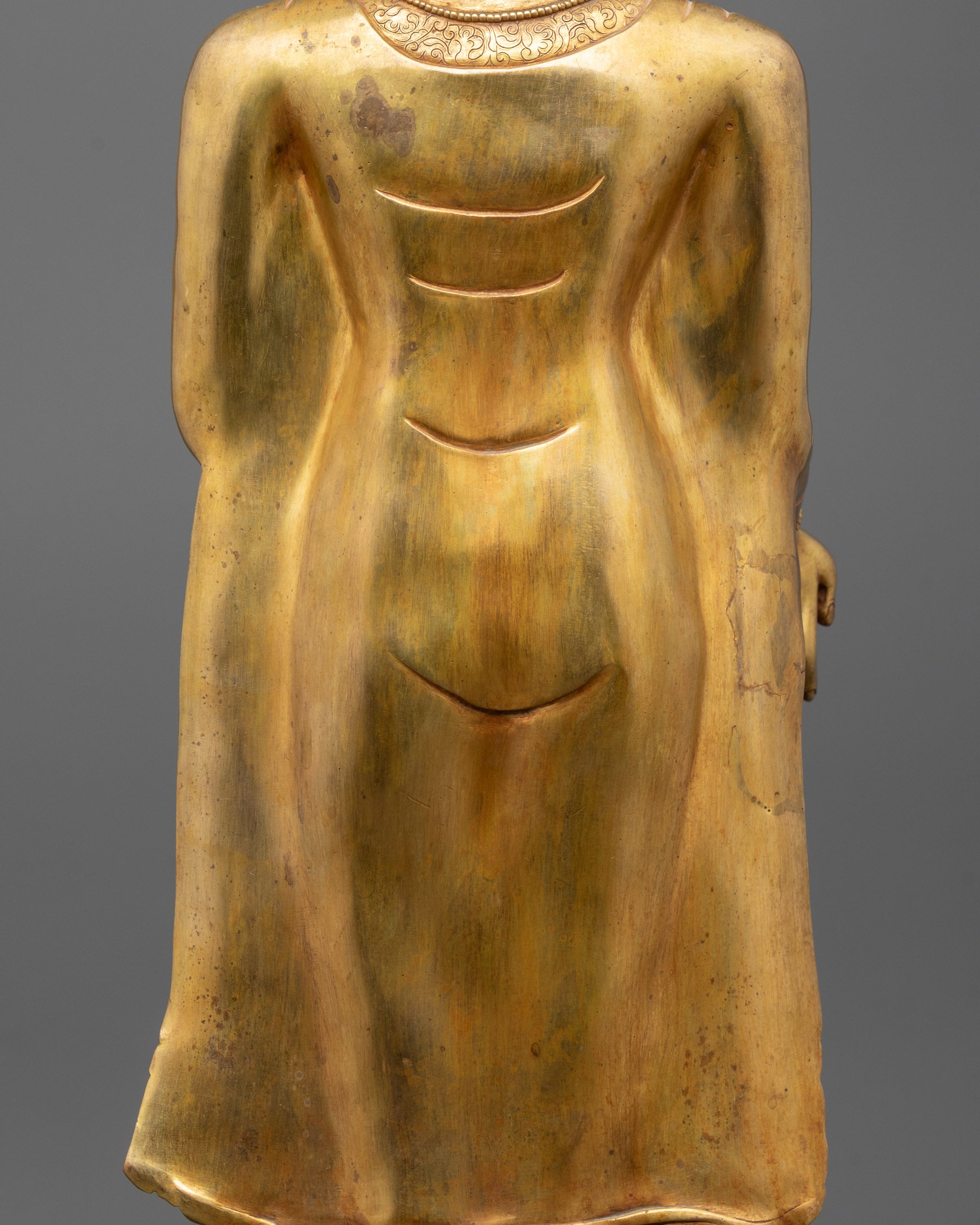 Standing Buddha Sculpture | 24k Gold-Plated Buddhist Art