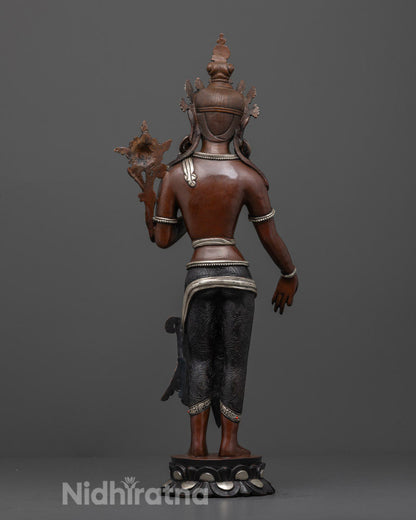 Standing Green Tara Statue: Tibetan Artwork
